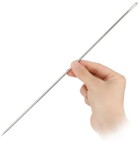 Yuanchu Agujas de Coser Largas de 12 Pulgadas Con Ojal Grande - Aguja de Tapicería Profesional Fácil de Enhebrar para Cuero y Uso a Mano