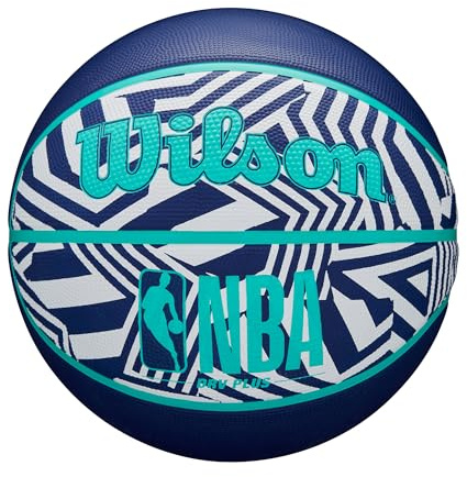 Wilson Pallone da Basket NBA DRV Plus Dazzle Camo, Con Copertura Resistente e Una Tenuta D'Aria Ottimale, Con Cuciture Nba Elite, Per Uso Multisuperficie, Colore: Indaco, Taglia: 7