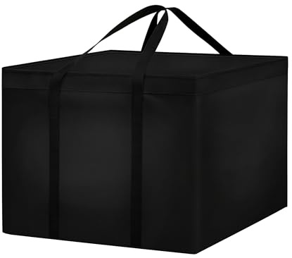 Dokon Aufbewahrungstasche Gartenauflagen, Weihnachtsbaum Aufbewahrung | Robustes Oxford, Wasserdicht Beschichtet, 2-Wege-Reißverschluss, Tragkraft >60kg, für Gartenpolster, 80x80x60cm, Schwarz