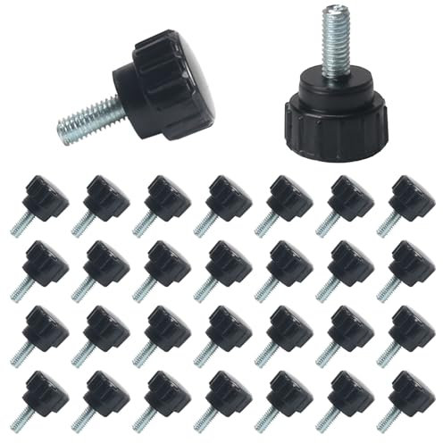 KINDPMA 30pcs Vis à Poignée Boutons de Serrage M4 x 10mm Vis de Fixation à Tête Ronde en Plastique