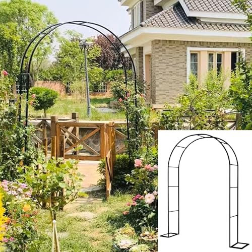 Arche de jardin en métal pour plantes grimpantes, tonnelle en acier durable pour extérieur, fleurs, jardin, arche de mariage, décoration pour événements en plein air (noir, 2,8 x 2,2 x 0,4 m)