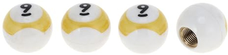 HOPESPANNER Bouchons De Valve De Pneu Queue Billard Anti-Poussière 4 Pièces | Couleur Jaune, Matériau Plastique Cuivre, Taille 7X19mm, Compatible Pour Benz, Pour Honda, Pour Toyota, Etc.