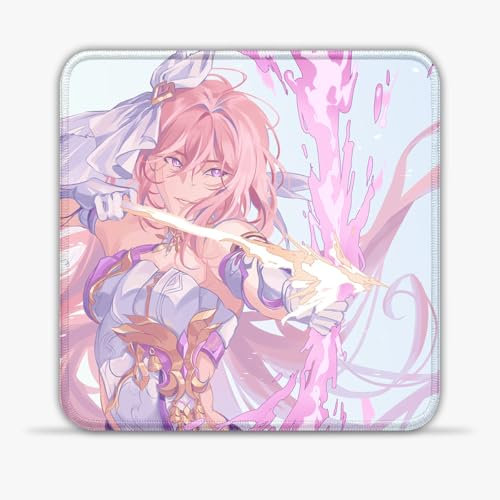Tappetino per mouse portatile Houkai Gakuen Elysia (30 x 30) cm 11,81 (in) SU panno tappetino per mouse zero ritardo tracciamento bordi cuciti antiscivolo compatibile con mouse laser e ottici
