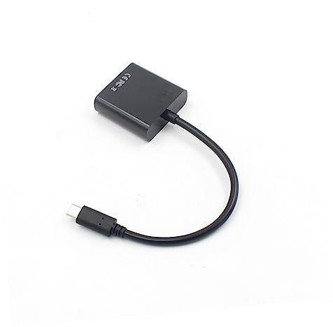 Holibanna Adaptador USB Tipo c Vga Cable De Video para Proyectores y Macho Hembra Compatible con Laptops y HDTV Negro