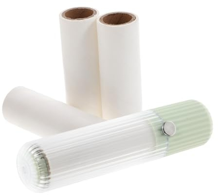 Rullo Adesivo Leva Pelucchi Portatile Verde con 3 Ricariche | Rimuovere Pelucchi da Indumenti e Biancheria, Design a Strappo, Corpo Abs con Fogli Adesivi ad Alta Presa