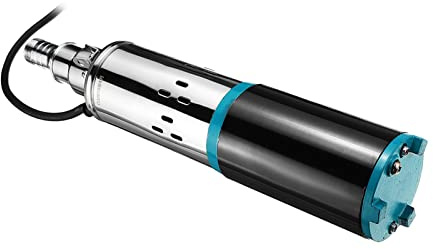Pompe submersible Pompe à eau ultra silencieuse Pompe à eau solaire haute pression 12 V 24 25 m profonde 180 W submersible vis CC for jardin, maison, irrigation agricole(12V)