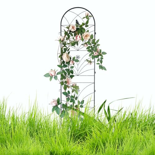 2-Pack Metal Garden Trellis Panels 150 x 45cm Outdoor Plant Support for Vegetables, Flowers & Vines Durable Iron Construction
