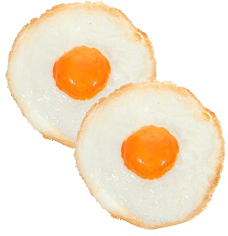 Beaupretty 4pcs Simulated Fried Egg Props Fake Eggs for Decoration Desktop Fake Fried Models Interesting Props