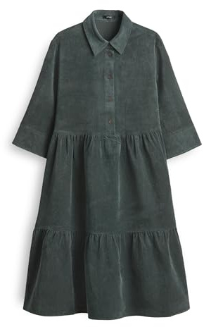 OPUS Damen Minikleid | WISPA Volantkleid aus Feincord deep Pine, 36