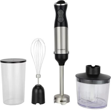 Mixeur plongeant 3-en-1 Dyceros Slash 1000W | Pied en acier inoxydable, variateur + Turbo – Hachoir et fouet inclus