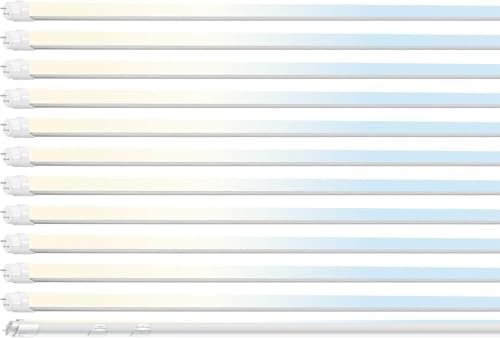 12 Pack 4FT T8 LED Tube Light, Hybrid Type a+b 12W/15W/18W/22W, 3000K |3500K|4000K|5000K|6500K, Single and Double End Powered, Plug and Play or Ballast Bypass, 2860 Lumens, G13 100-277V, Frosted Cover