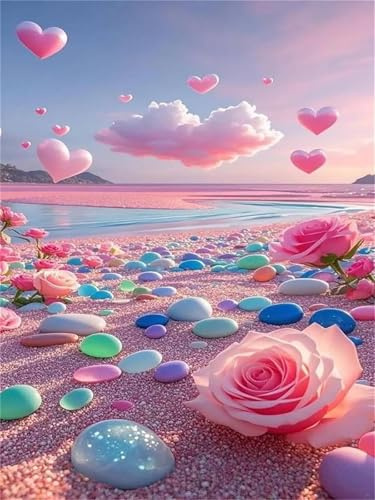 Puzzle 700 Piezas Flores Guijarros Playa, 52x38 cm, Juego Educativo, Reto Creativo, Rompecabezas Imposible, Puzzles 700 Piezas Adultos
