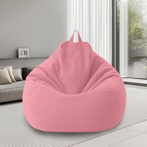 bechoanigel sittsäck XL, saccosäckar utomhus och inomhus, bönpåse för vuxna, endast överdrag (ingen fyllning), 100 x 120 cm gaming saccosäck (rosa)