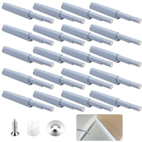 20 Pack Push to Open Door Catches, Push to Open Door Opener, Magnetic Catches for Cupboards Cupboard Magnetic Door Catch with Installation Accessories for Kitchen Cabinet Door Furniture Wardrobe