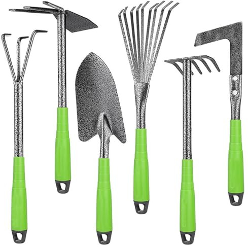 xowwyue Kit de Jardinage Compact | 6 Pièces en d'Aluminium Portable et Multifonction - Ensemble d'Outils de Jardin Extérieur,pour l'Entretien des Plates-Bandes、des Jardinières et Le