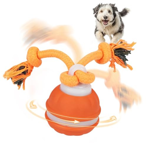 SPERMUOY Interaktives Hundespielzeug,Interaktiver Spielball für Hunde,Hundespielzeug Ball mit Schwanz für Hunde, Aufladbarer beweglicher Hundeball für Kleine Hunde Welpen