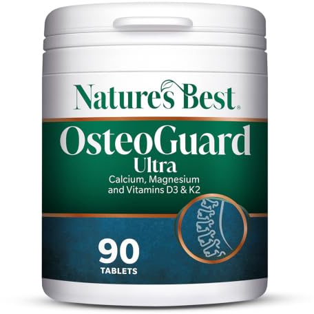 Nature's Best OsteoGuard Ultra, 90 Vegan Tablets (1+ Month Supply) | Calcium, Magnesium, Vitamin D3 and Vitamin K2 MK, 7, Bone Density, Teeth and Muscle Support Supplement