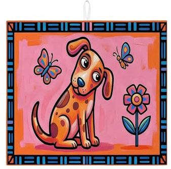 Lindas alfombrillas de secado de platos para mostrador de cocina, juguetón animal de dibujos animados, tapete absorbente para escurrir platos, almohadilla de secado de microfibra colorida para
