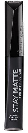 Stay Matte Liquid Lip Color - 840 Pitch Black by Rimmel London for Women - 0.21 oz Lipstick
