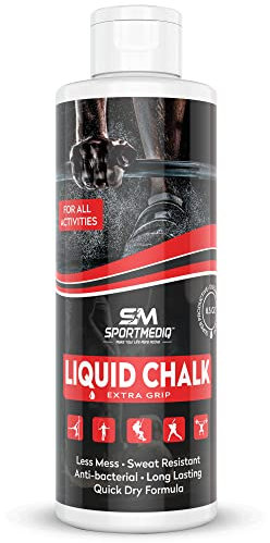 SPORTMEDIQ - Gym Liquid Chalk - No Mess Chalk for Weightlifting, Rock Climbing, Yoga, Pole Dancing (8.5 oz)