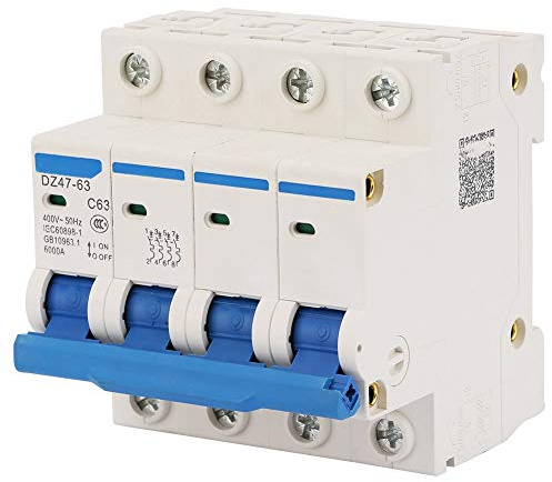 400V DZ47-63 Disjoncteur 4P 63A 6KA Disjoncteur Miniature à Courant Surcharge Court-Circuit Protection pour Lignes de Distribution D'éclairage Résidentiel