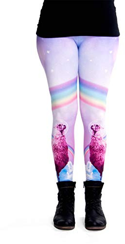 cosey - Tryckta färgglada lama-leggings (en storlek) – olika mönster, Llama-dröm, En Storlek