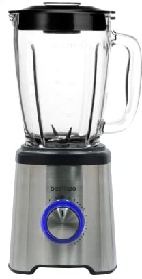 Bastilipo BVA-1200S Frullatore da Tavolo 1200W a 5 Velocità e Caraffa in Vetro da 1.75 Litri
