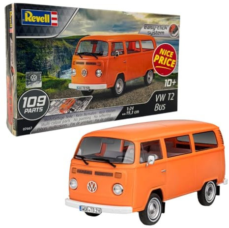 Revell Nice Price Modellbausatz I VW T2 Bus I Maßstab 1:24 I 109 Teile I Für Kinder und Erwachsene ab 10 Jahren I Die Ikone zum selber nachbauen I Authentisch und Detailreich I Ideal für Anfänger