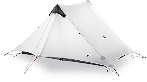 3F UL GEAR lanshan - Tienda de campaña Ultraligera para 2 Personas, para Exteriores, 3 Estaciones, Profesional, 15D, silnylon, sin Varillas, 4 Estaciones (2P Gris 3 Estaciones)