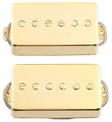 LYWS Humbucker P90 Single Coil Pickup Alnico V Bridge & Neck Guitar Pickup Set (Gold)