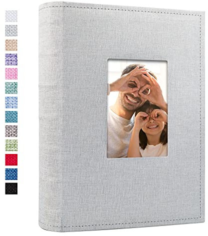 Vienrose Photo Albums 6x4 300 Pockets Linen Frame Cover with Memo Areas Photobook Large Capacity Pictures Book for Wedding Family Baby Vacation