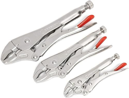 Crescent 3 Piece Curved Jaw Locking Pliers with Wire Cutter Set - CLP3SETN-08