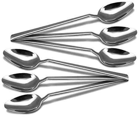 CAMRI Teaspoons Set of 6 - Stainless Steel Tea Spoons 6, Tea Spoon for Coffee & Dessert, 6.2 inches, Heavy Duty, Dishwasher Safe, Spoon Set for Home Kitchen & Restaurant (C62 - Pack of 6)