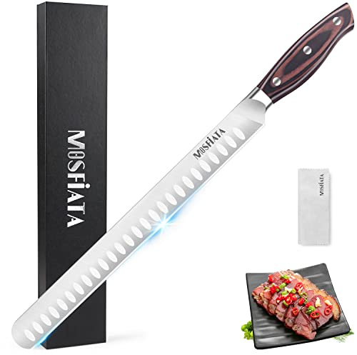 MOSFiATA 12 Slicing Carving Knife –BBQMeat Cutting Knife-Forged High Carbon German Steel – Ergonomic Handle Design-With Gift Box