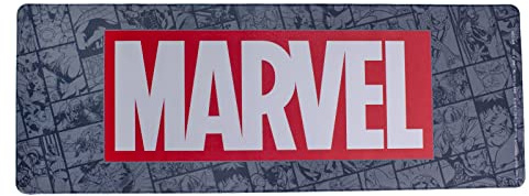 Paladone Unisex Kinder 120 Mauspad & Tastatur XXL für Comic-Fan – Marvel Logo – offizielles Lizenzprodukt – erhöhen Sie Ihren Komfort auf Ihrem Computer – 79 cm x 30 cm, Bunt, XX Large