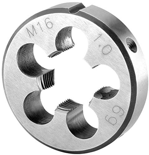 Burkit Metrische M16 x 1 runde Gewindeschneider, M16 x 1,0 Maschinengewinde-Schneideisen für Rechtshänder