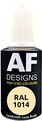 Alex Flittner Designs Pennarello a vernice RAL 1014, avorio opaco, 20 ml, vernice per ritocco acrilico, vernice per riparazione, legno, metallo, mobili da bagno