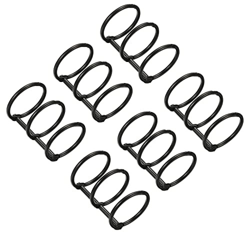 PATIKIL 1 Diámetro 3-Anillos Libro Anillos, 6 Paquete Metal Carpeta Anillos Sueltos Hoja Anillo Desmontable para Oficina Escritorio Calendario Foto Álbum, Negro