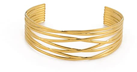 KKJOY Edelstahl Manschettenarmband Bohemia Indian Open Bangle Schmuck Modeschmuck Geschenk für Frauen Mädchen
