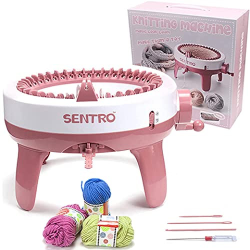 HRFIJIK Strickmaschine 40 Nadeln, Knit Loom Machine Smart Manual Rotating Kit mit Reihenzähler, für Erwachsene Kinder Stricken DIY Spielzeug Socken Hüte Schals (40)