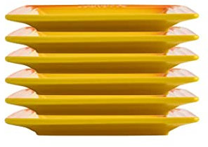 Vajilla Cocina Platos llanos Platos cuadrados de cerámica con esmalte reactivo Plato para bistec Apto para horno y lavavajillas Comedor (Color : Yellow×6, Size : 10in) little surprise