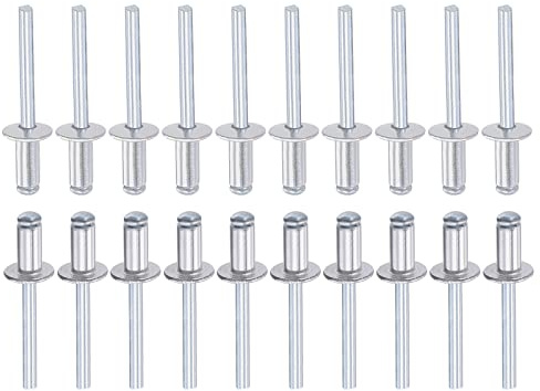 DTGN 6mm x 12mm (DxL) Ciegos Remaches - 50 Paquete - Bueno para Maquinaria Unión - Aluminio Cúpula Abierto Extremo Remache