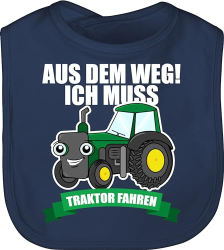 Shirtracer - Baby Lätzchen - Traktoren - Aus dem weg ich muss Traktor fahren grün/weiß