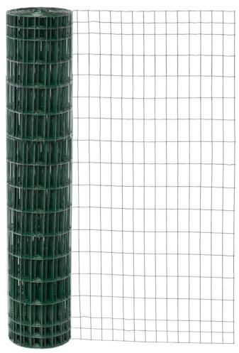 Garmix Valla de jardín, malla de alambre, valla salvaje, malla soldada, verde, 25 m, 5 x 10 cm, 2,10 mm (150 cm)