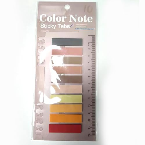 Haftnotizen Morandi Sticky Tabs Haftstreifen Index Tabs Index Tabs for Books Haftmarker 10 Farben 200PCS Roter Farbverlauf Bücher Transparente Haftnotizen