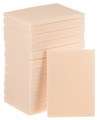 QUARKZMAN 24pz Spugna Abrasiva 4 x 2-3/4 Tampone Spugne Abrasive 3000 Grana Levigatura a Mano Fogli Carta Vetrata Bagnata Asciutta per Modelli Metallo Mobili Lucidatura, Beige