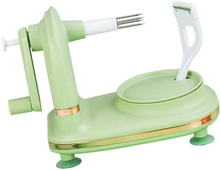 Pelamele, Pelapatate Manuale in Acciaio Inossidabile Pelapatate Rotante Gadget da Cucina con 2 Testine di Ricambio per Agrumi Pera (verde chiaro)