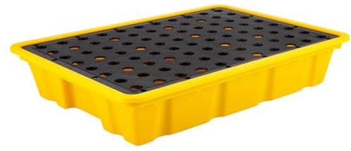 OLSKFUH Auffangplattform, stapelbare modulare Plattform für Auffangwannen, rutschfeste, auslaufsichere Palette aus Polyethylen, stapelbare Ölfässer P, 49 x 35,5 x 9,5 cm