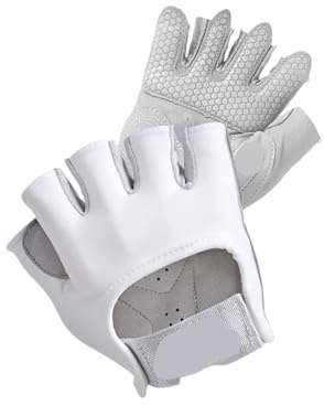 Trainingshandschuhe Herren 1 Paar Fitnesshandschuhe for Fitnessstudio, Bodybuilding, Training, Sport, Gewichtheben, Übungen, rutschfeste Handschuhe for Frauen und Männer, Yoga-Handschuhe(White,S)