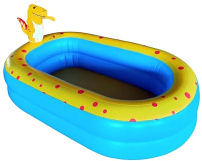 Inflatable Swimming Pool with Dinosaur Sprinkler - Cute Swimming Pool for Dinosaurs, Dinosaur Water Sprayer, Wear-resistant, Adorable Inflatable Pool for Swimming